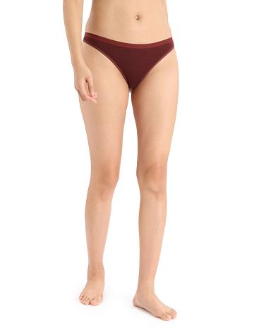 Espresso Icebreaker Merino Siren Thong Women's Underwear | AU 1702RVDW